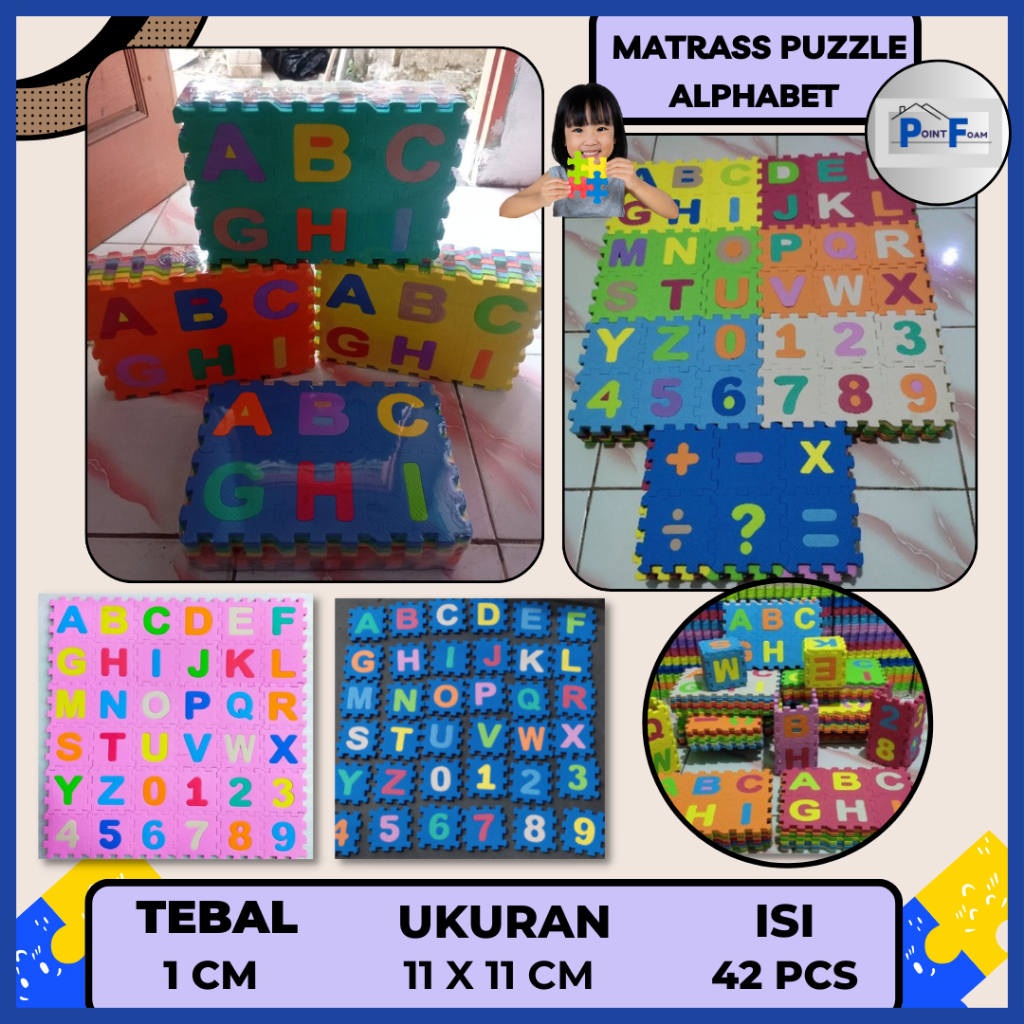Puzzle Bermain Anak 11 x 11cm isi 42 pcs Matrass Puzzle Karpet Puzzle Bermain Anak