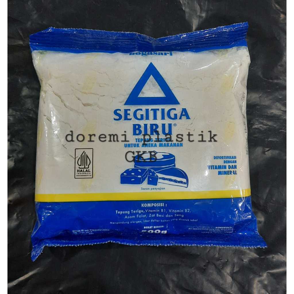 

Tepung Segitiga Biru 500gr Kemasan / Tepung 500gr / Tepung Protein Sedang yang Kecil