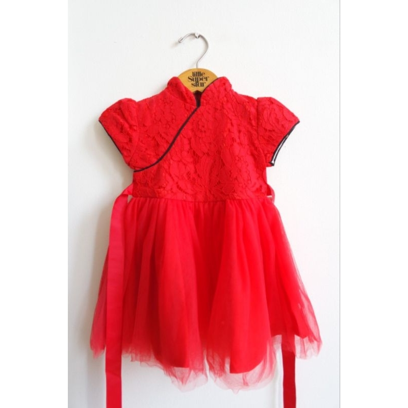 Charise Cheongsam Dress / Dress Anak / Dress / Dress Imlek / Dress CNY / Dress Merah / Gaun Imlek / 