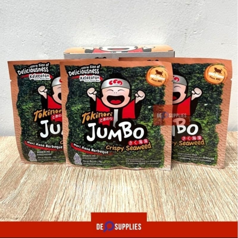 

Tokinori Jumbo BBQ Crispy Seaweed 4gr (1Box) Nori rasa Barbeque Rumput Laut