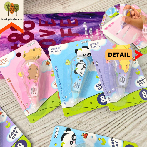 

Correction Tape Mini Niall CT-1001 Good Day Motif Binatang Hewan Tipex Kertas