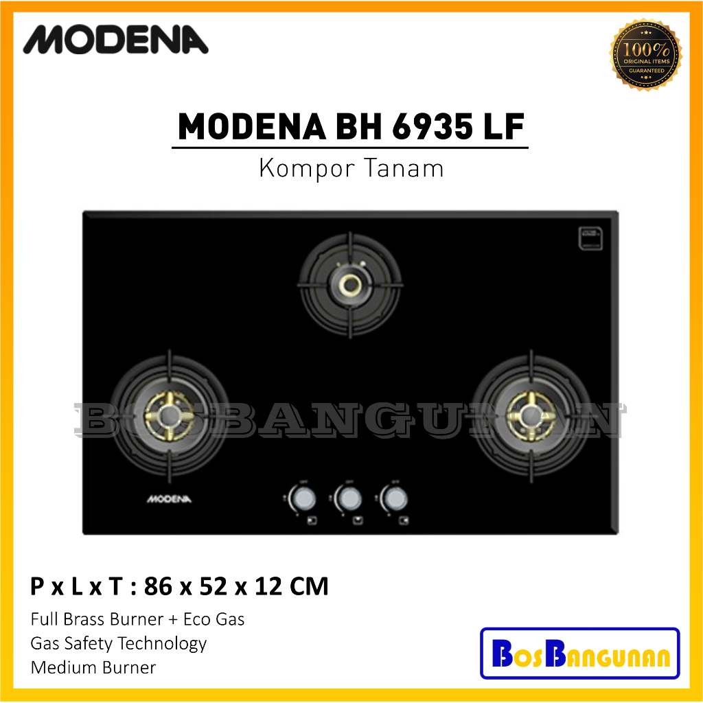 Kompor Gas MODENA BH 6935 LF / Kompor Tanam MODENA BH6935LF / Kompor MODENA /  Kompor Tanam MODENA 3
