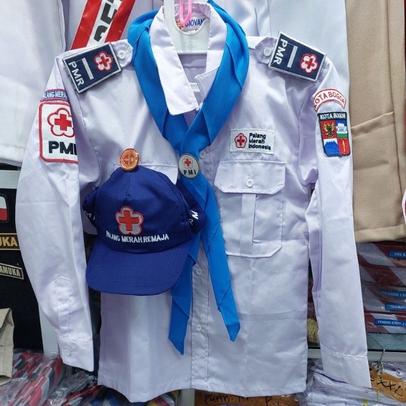 SERAGAM PMR SMP/SMALENGKAP *#DAPAT 5 MACAM BARANG*#  BET SET+TOPI+SYAL+PANGKAT,TIDAK dapat bet kotan