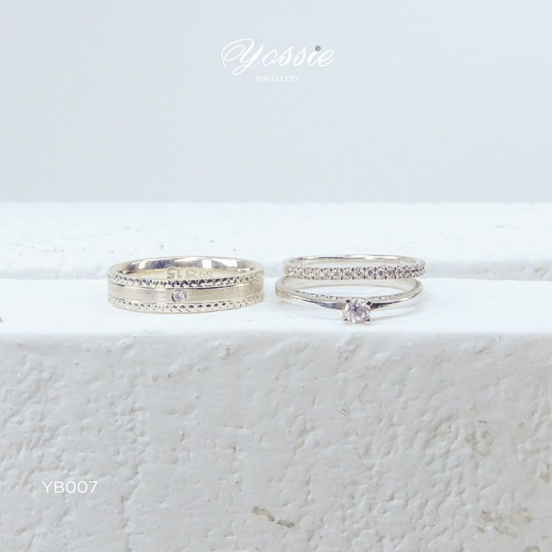 wedding ring YB007 cincin berlian cincin Swarovski