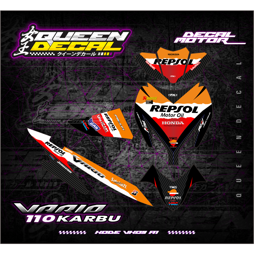 Sticker Decal Full Body Vario 110 Lama -Sticker Motor Repsol - VK