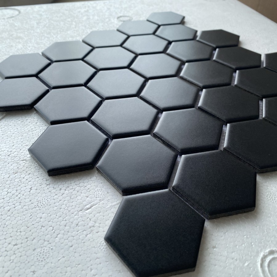 Mozaik Keramik Porcelain Import Consulate MOZAIC Hitam Black Matte 5cm