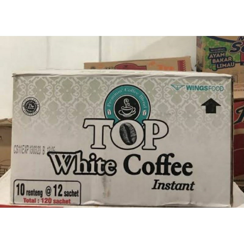 

top white coffee berat 21g.1dus isi 10renceng