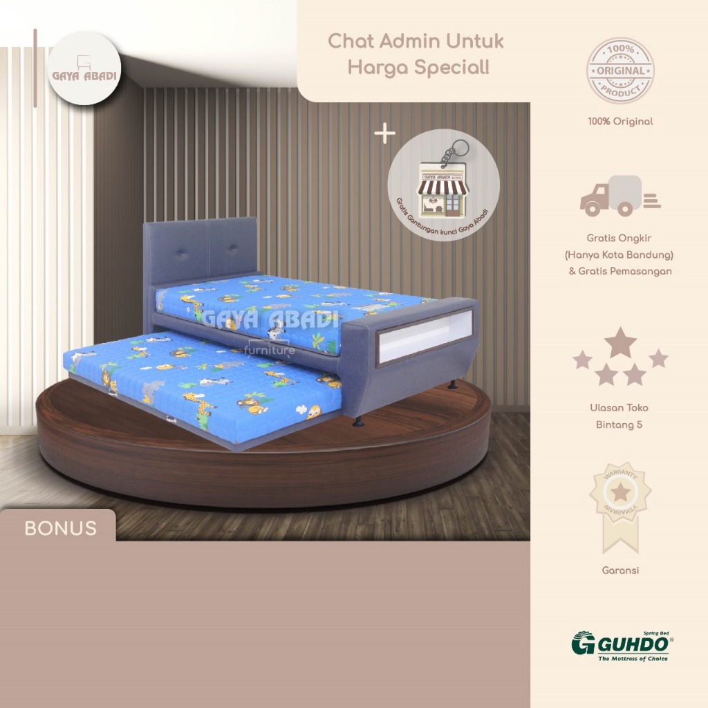 Springbed Guhdo 3 In 1 Prima Clever Kids / Kasur sorong 3 in 1 Clever kids - Guhdo Springbed