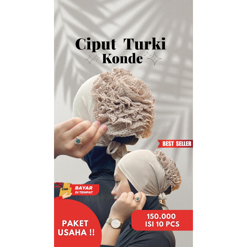 5 pcs ciput turki konde / cepol konde / ciput konde renda / ciput turki / ciput renda jersey