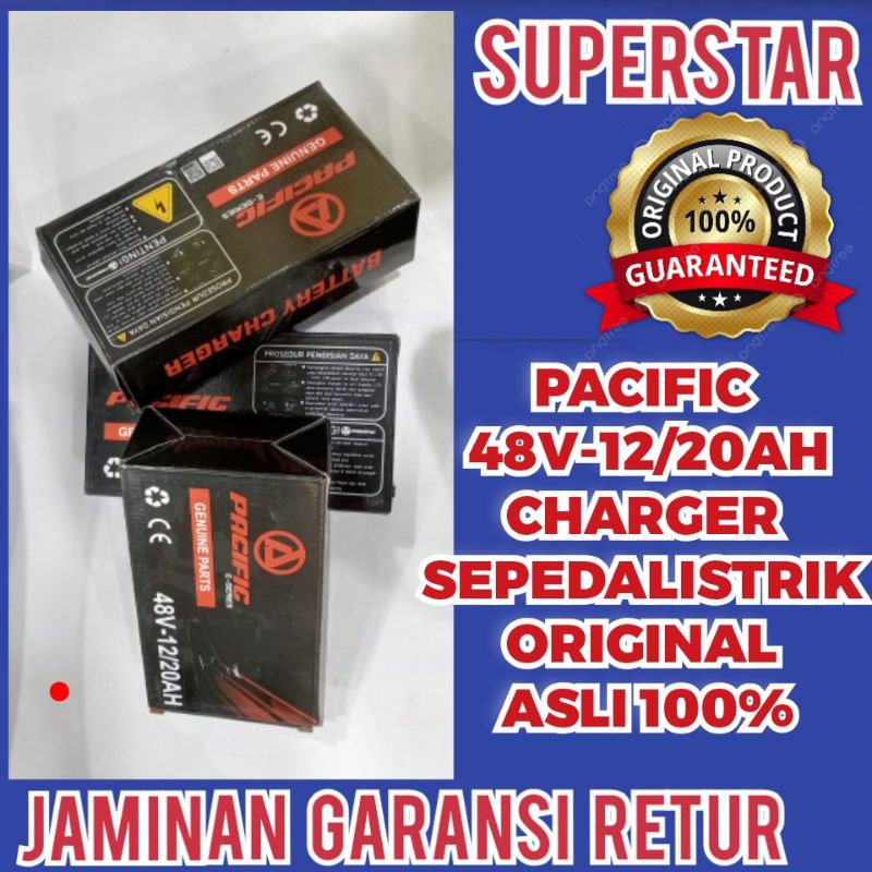 Charger Aki Sepeda Listrik 48Volt 12Ah/20Ah ORI Pacific