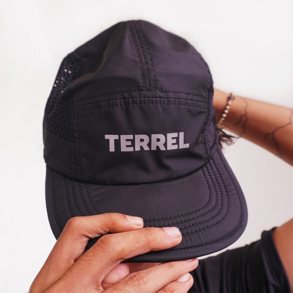 BARU Terrel sportswear topi lari Dashing sport running cap black series all size new Mesh Caps Premi