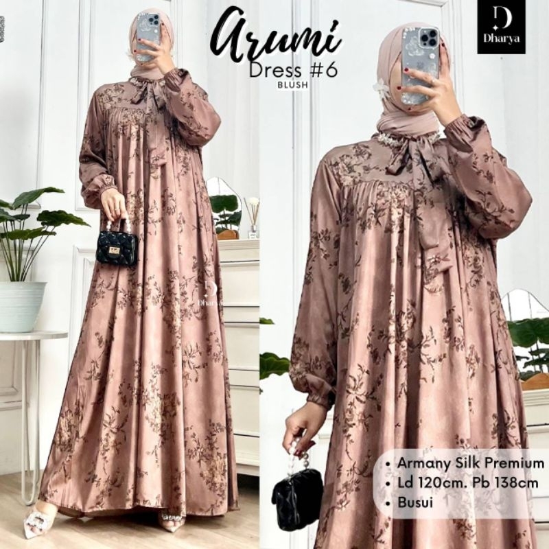 ARUMI DRES / MAXI SILK MOTIF PREMIUM ORI DHARYA