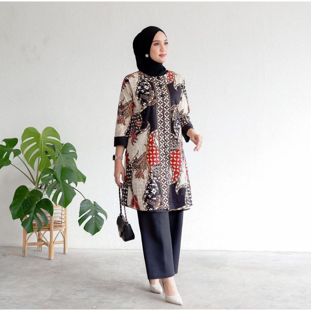 Benang Raja Tunik Batik Wanita Katun Stretch Motif