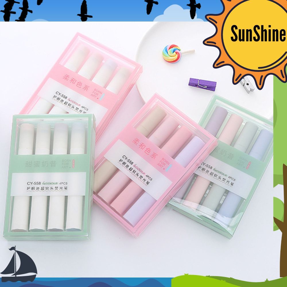 

✨Sunshine Fancy✨ 4 pcs Jumbo Highlighter Morandi Set S0228