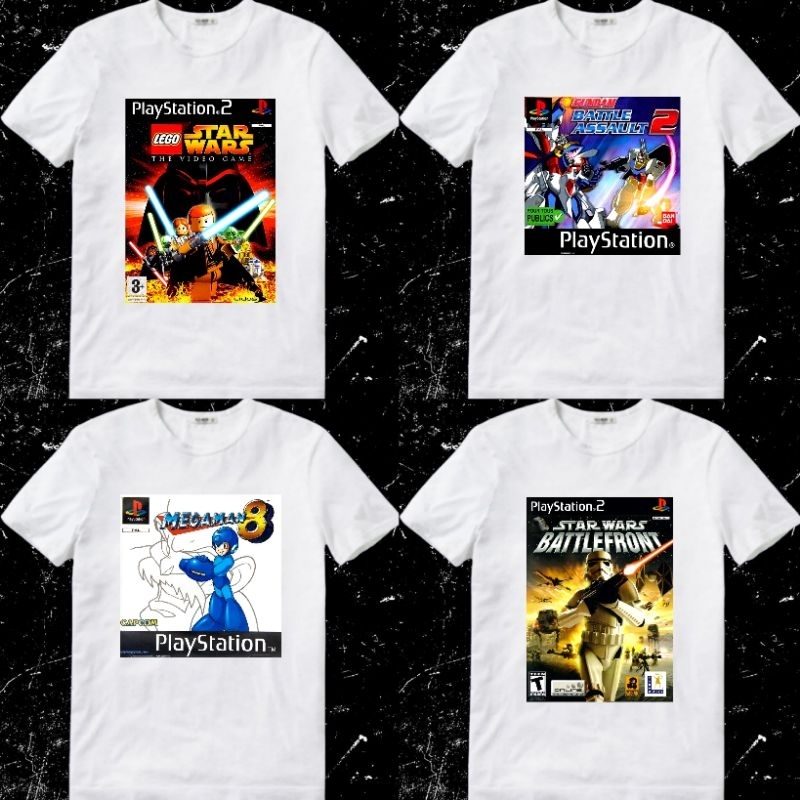 Baju Kaos Tshirt T Shirt Pria Laki Cowok Cewek Perempuan Unisex Game Ps2 Ps 2 Playstation 2 Play Sta