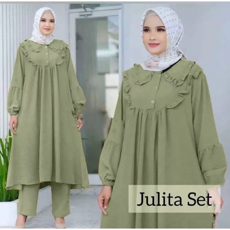 JULITA ONE SET LONG TUNIK SET CRINGKEL AIRFLOW