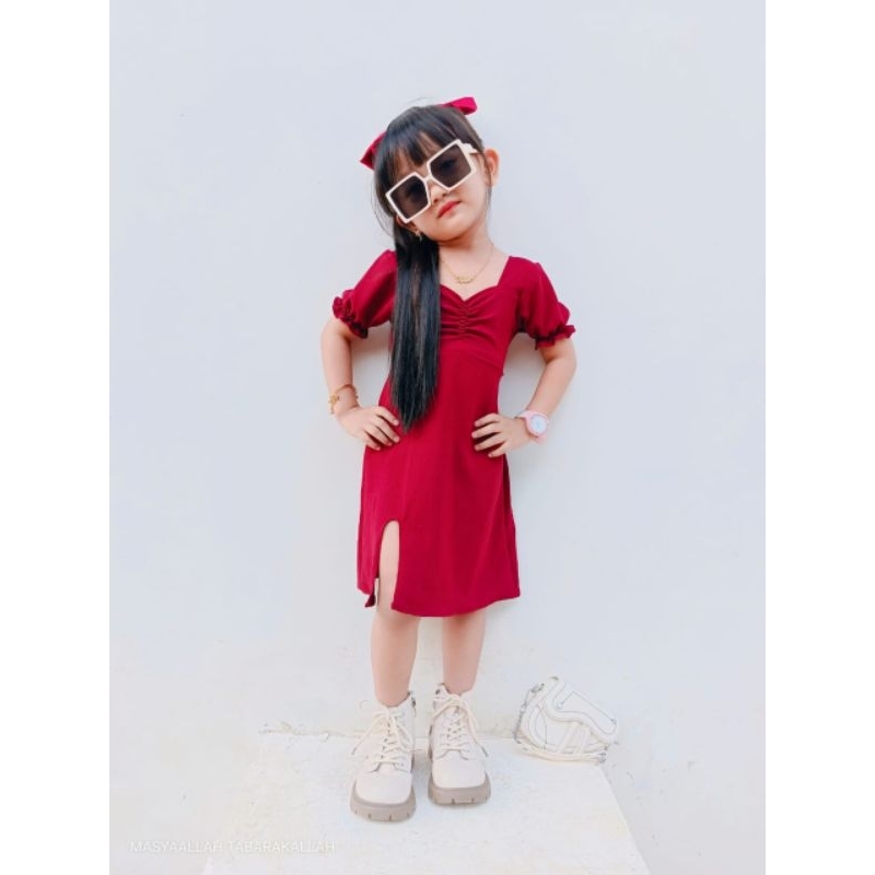 VANYA DRESS ANAK DRESS KERUT ANAK KOREAN DRESS ANAK PEREMPUAN BAJU ANAK PERRMPUAN