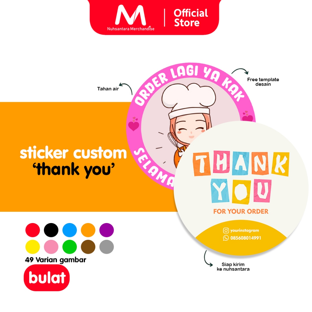 

Thank You / Cetak Stiker Thank You / Custom Sticker Terima Kasih / Label Stiker Botol Kemasan Makanan