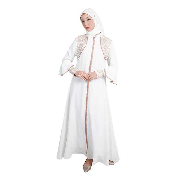 Hikmat A6623 Abaya Warna White,Brown & Black