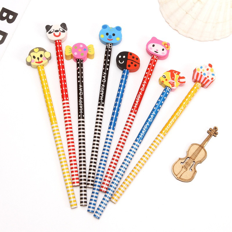 

HQ 15 pcs Pensil dan Penghapus Karakter free pouch