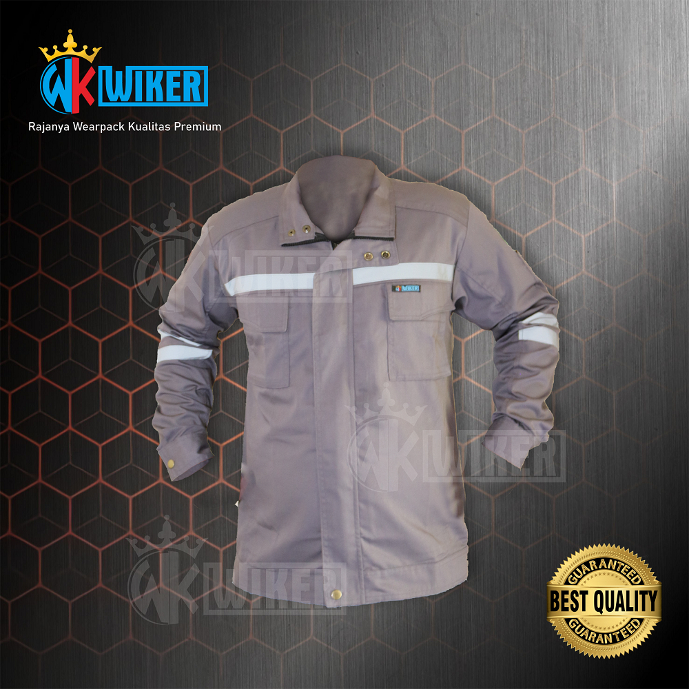 Wearpack Safety Abu- Jaket Proyek - Baju Safety - Werpack Kerja Model Jaket - Jaket Kerja - Jaket Sa