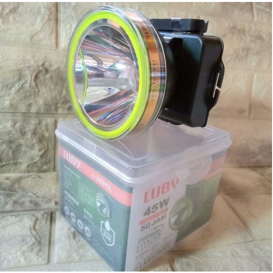 Senter Kepala LED LUBY Super Terang Lithium L 2881L & L 2881K LAMPU PUTIH/KUNING 45Watt SENTER KEPAL