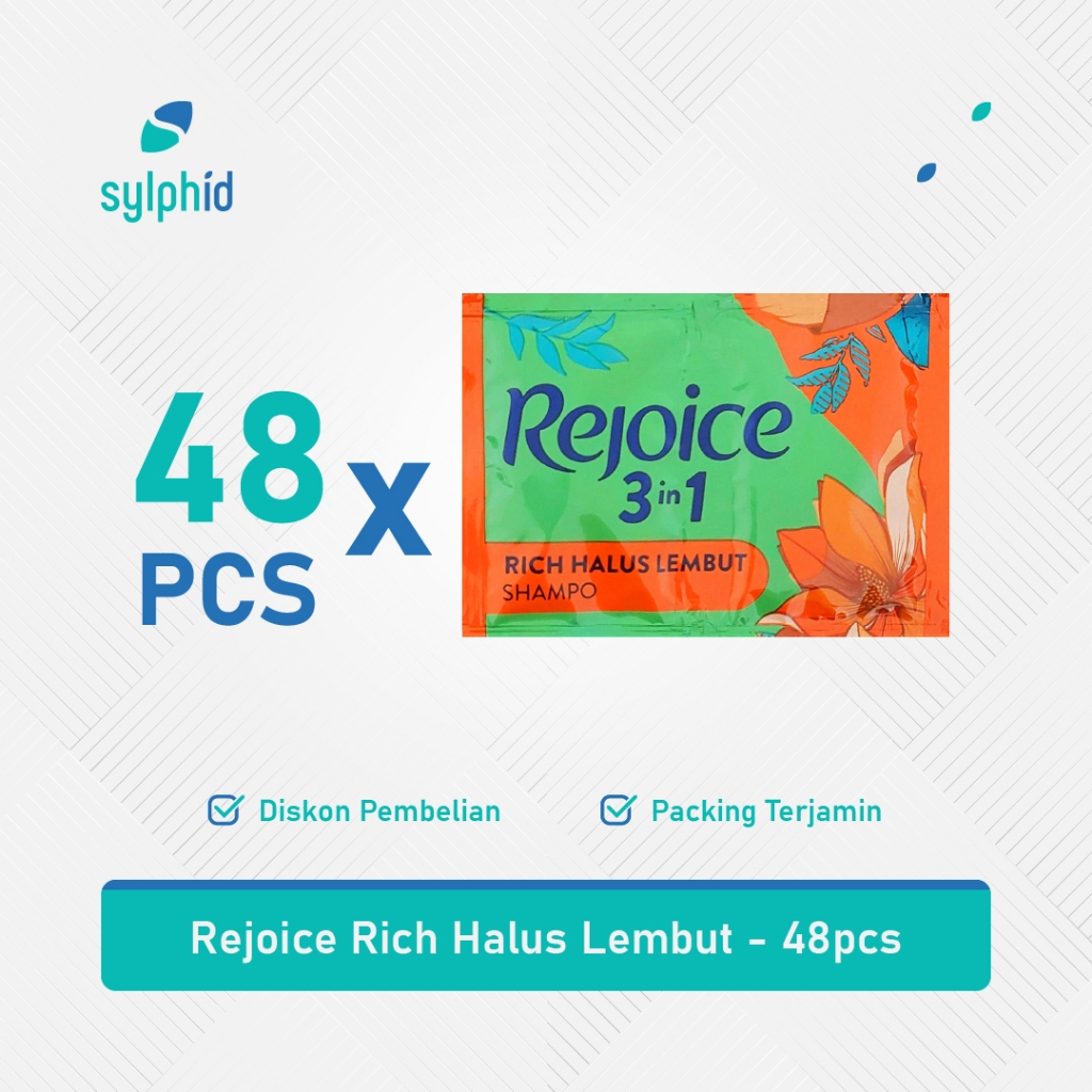 Rejoice Shampoo Rich Halus Lembut 3 in 1 / Sampo Sachet 10 gr (48 pcs)