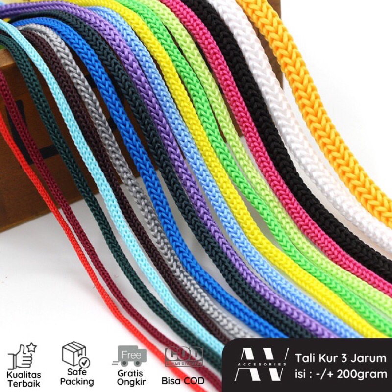 

AVACC Tali Kur 4 Jarum / 3mm Paperbag Polyester Rope Kuat dan Murah