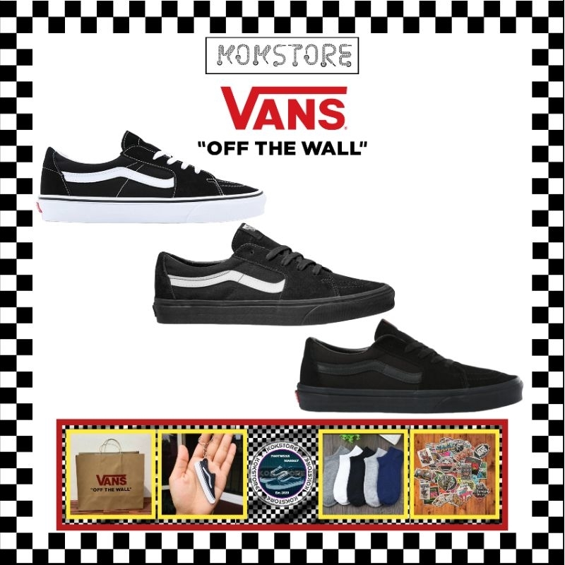 BEST SELLER | Vans Sk8 Low Black White || Contrast Black White || Full Black BNIB (ORIGINAL)