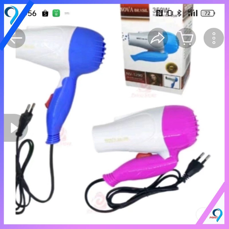 450W Hair Dryer Mini Lipat / Foldable HairDryer Nova