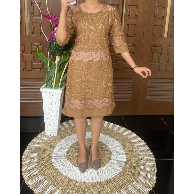 Dress Bangkok katun bolong bordir