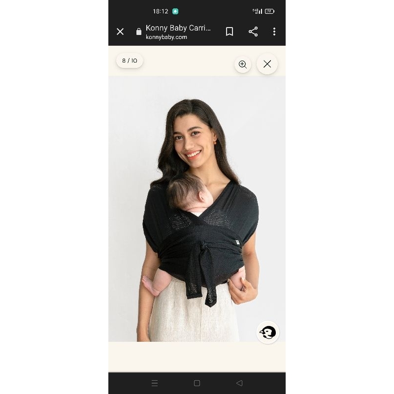 baby wrap konny mesh black