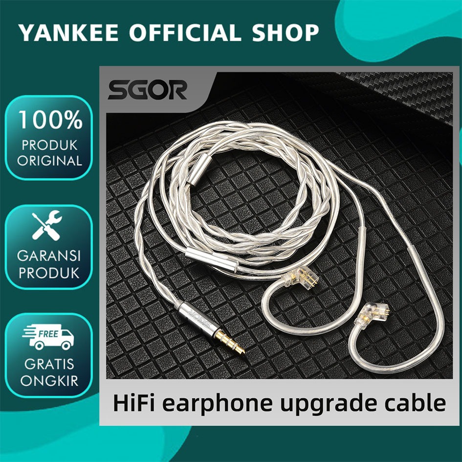 SGOR CA-1 CA1 Silver Plated Earphone Cable with Mic Kabel SGOR Adonis