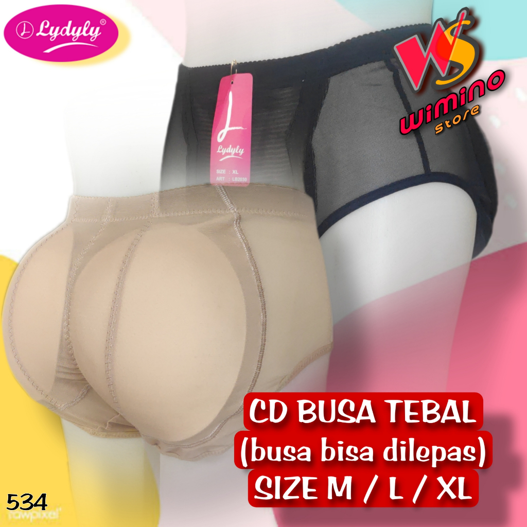 W534 Lydyly Celana Dalam Busa Bokong Pantat Palsu Wanita Size L XL XXL (BB 45 Sampai 60 kg)