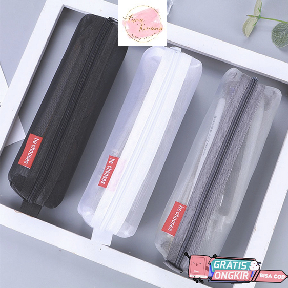 

Kotak pensil korea pouch/ tempat pensil transparant simple bening/pencil case lucu