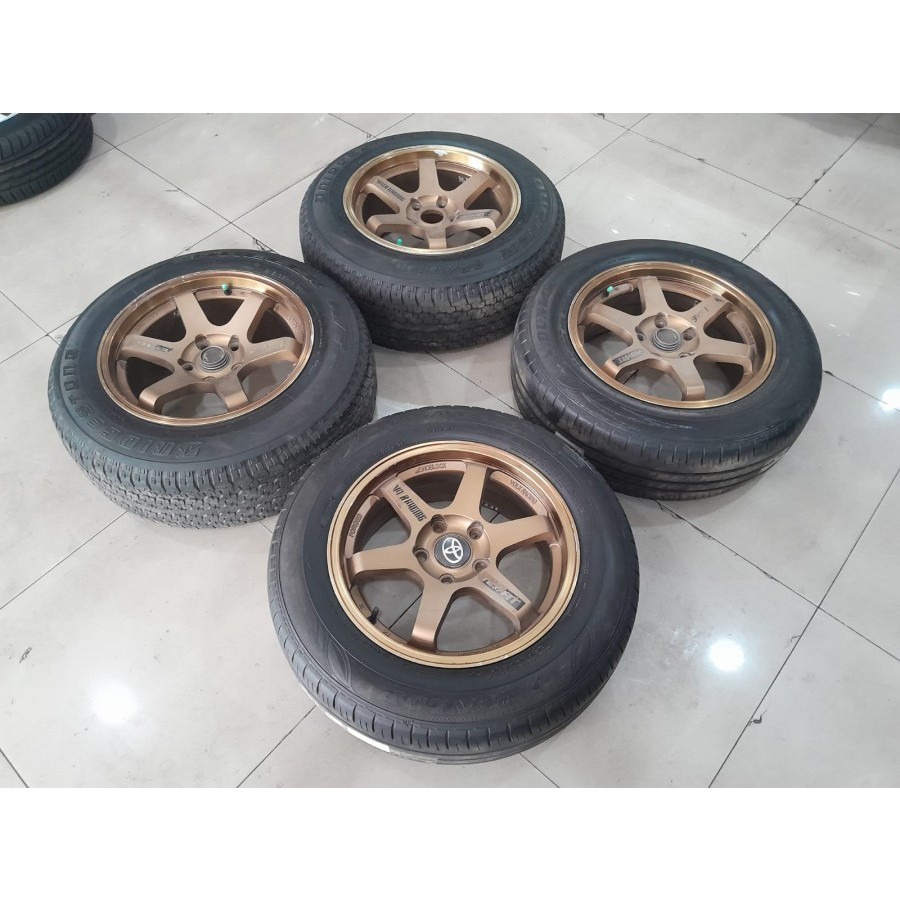 Velg Bekas Mobil Toyota Innova Ring 16 TE37 Pcd 5x114 Ban 205 65 R16 Ban Bonus