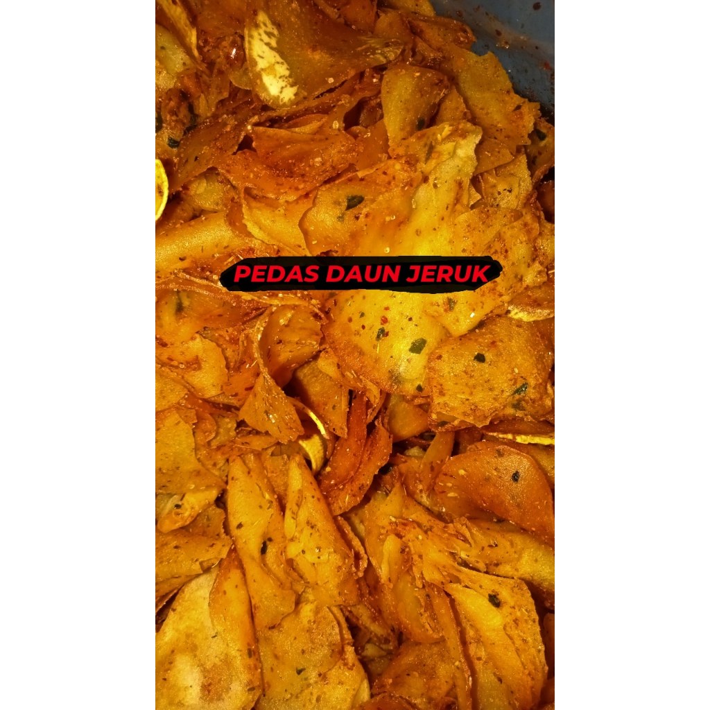 

KRIPIK SINGKONG PEDAS/PEDAS DAUN JERUK/JAGUNG BAKAR MANIS 200GR