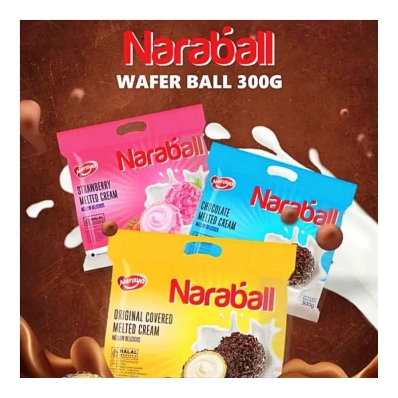 

Naraya NARABALL Wafer biscuit ball chocolate crumb BESAR 300 gram