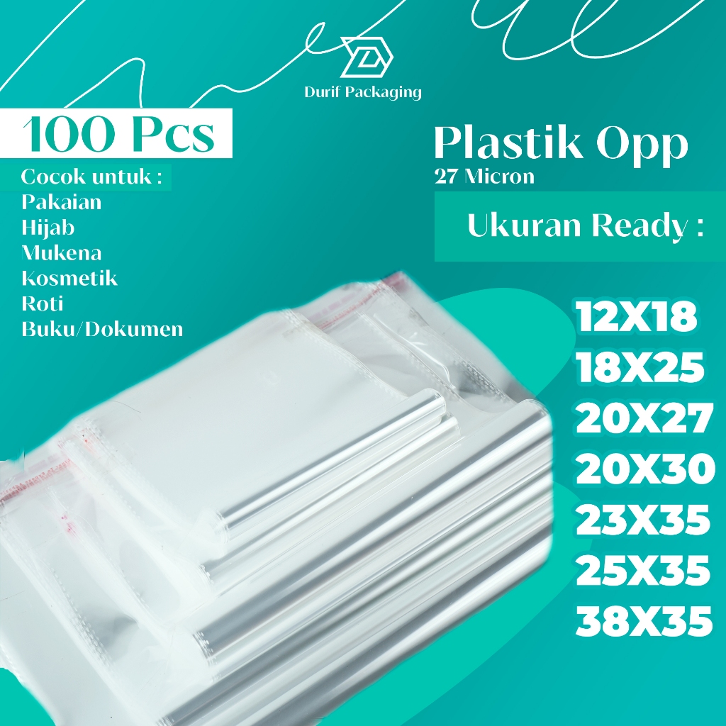 Plastik Opp Lem / Plastik Hijab / Kemasan Baju 27 Micron