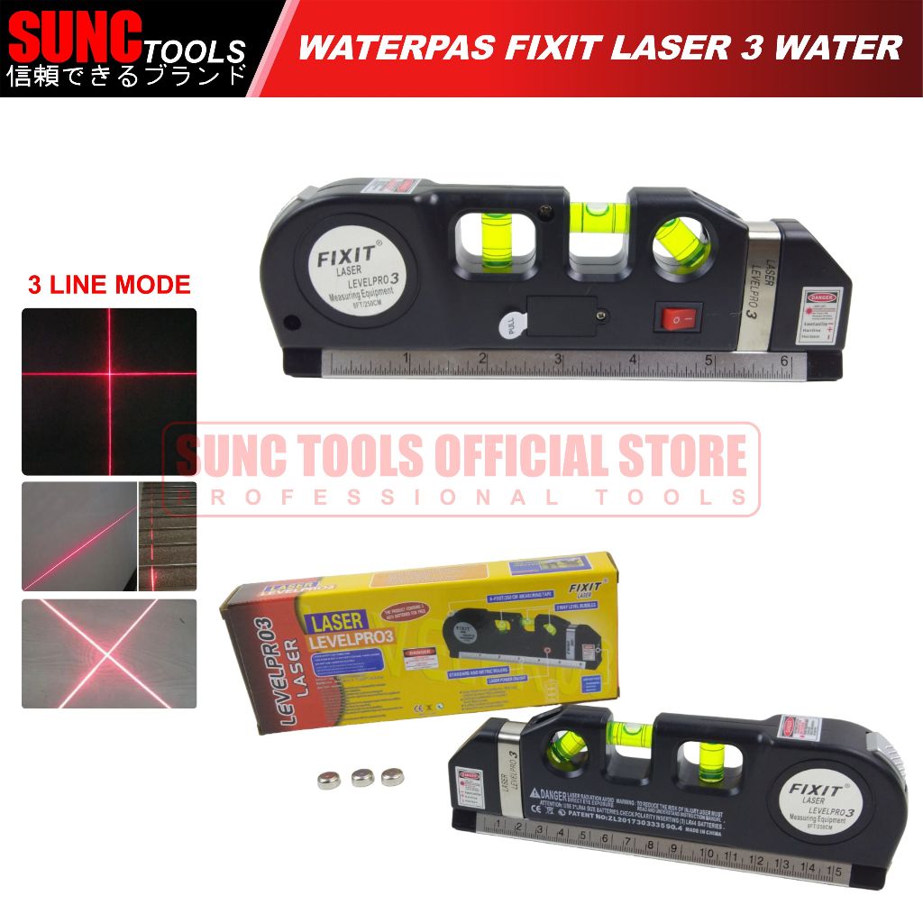 Water Pass Meteran Laser Up To 250 Cm Waterpass Fixit Level Pro 3