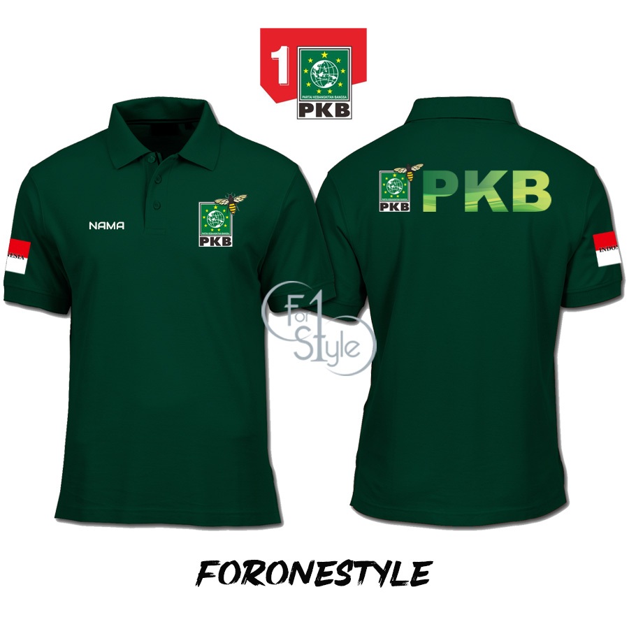 BANYAK DESIGN - Baju Partai PKB - Polo PKB - Baju Kaos Partai PKB - Kaos Kerah MODEL POLO PARTAI PKB