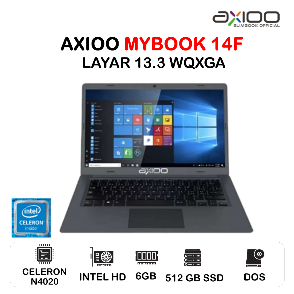 AXIOO SLIMBOOK MYBOOK 14F N4020 6GB 512SSD DOS 13.3WQXGA