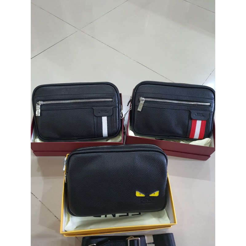 Tas selempang pria fendi dan bali import kulit asli tas slempang branded bs jd handbag