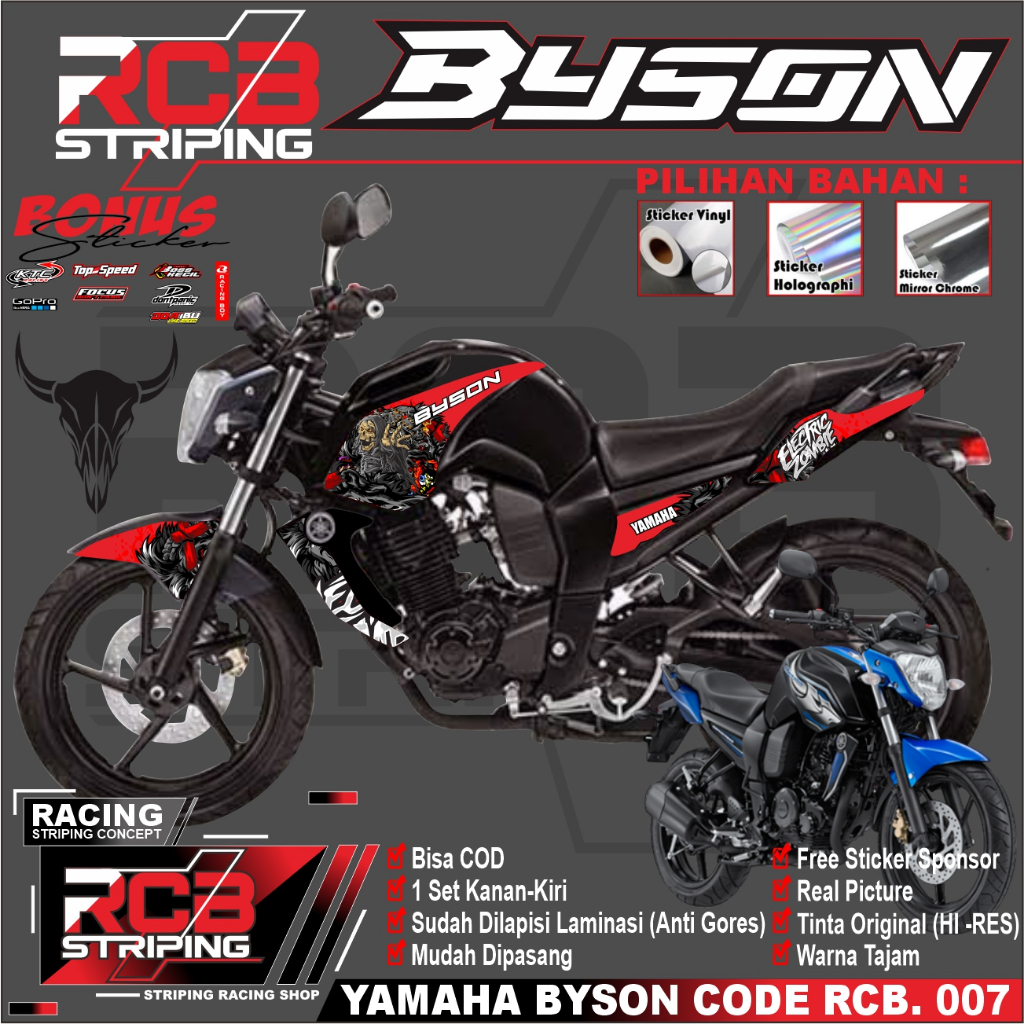 Sticker Striping Variasi Zombie Yamaha Byson - Striping Motor Byson Lis Semifullbody RCB 007