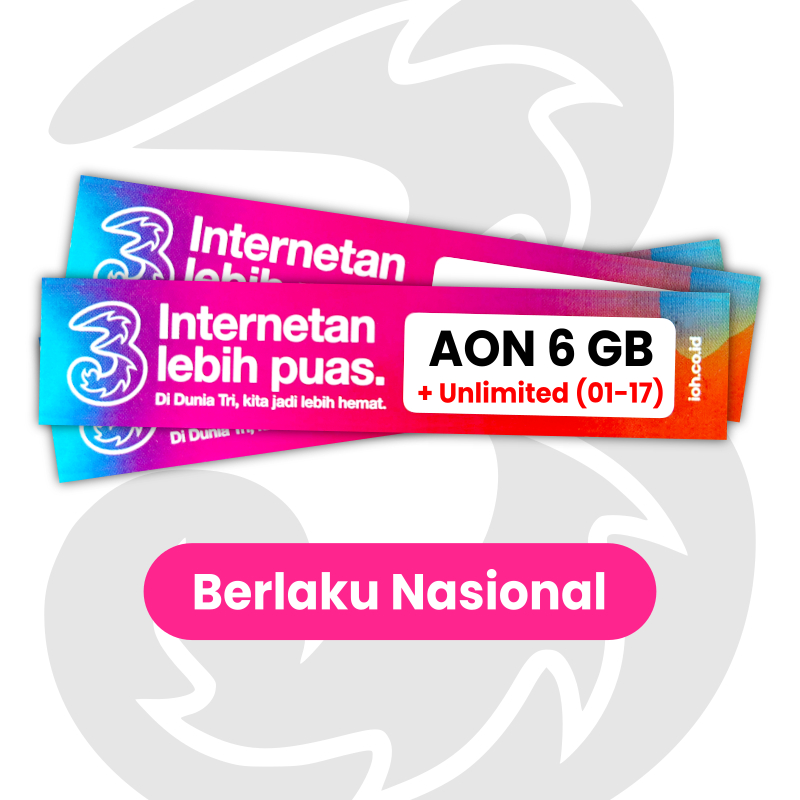 Voucher TRI AON 6 GB + Unlimited (01 - 17) - Voucher Three