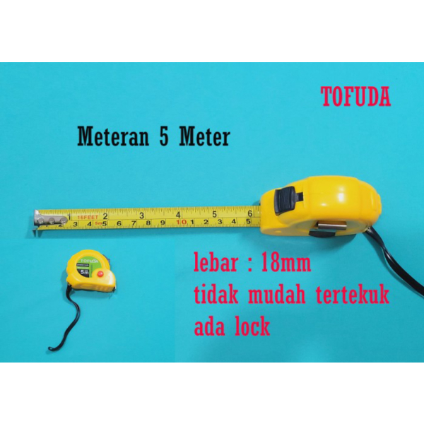 

TOFUDA meteran 5 meter / meteran tukang 5m / meteran bangunan 5m