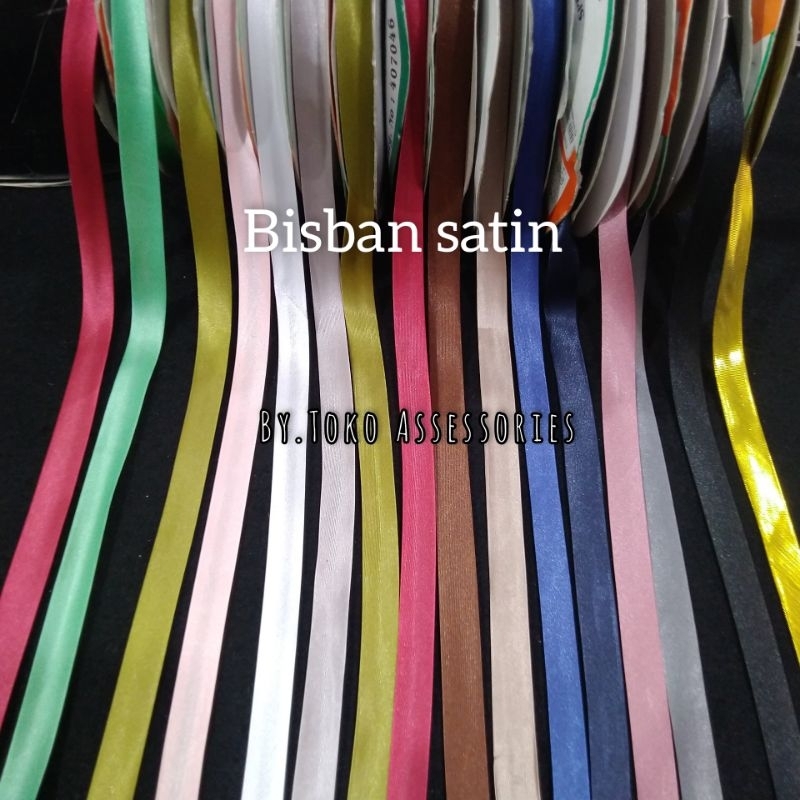 Bisban satin polos | bisban kosong | bisban meteran | pita bisban