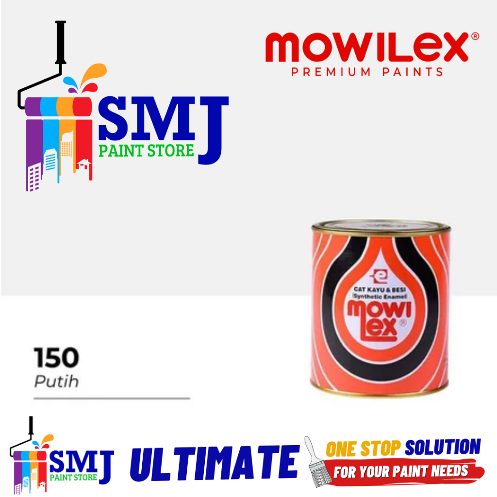 Cat Minyak Besi & Kayu Mowilex Warna Putih Plus 1L