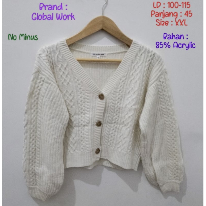 Cardigan Crop Kepang Global Work