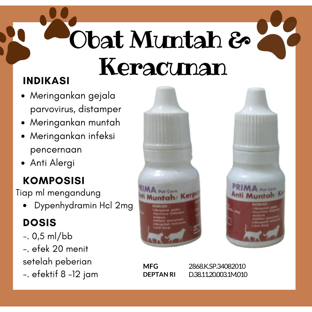 Obat Muntah & Keracunan Hewan Kucing Anjing